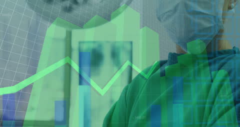 Medical Professional with Statistical Growth Chart Overlay