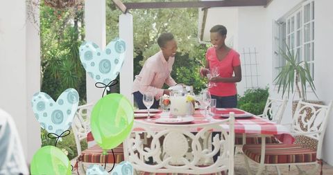 African American Family Preparing Garden Table for Dinner - Download Free Stock Images Pikwizard.com