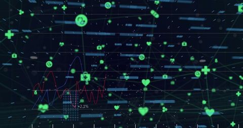Abstract Financial Data Visualization with Digital Icons - Download Free Stock Images Pikwizard.com