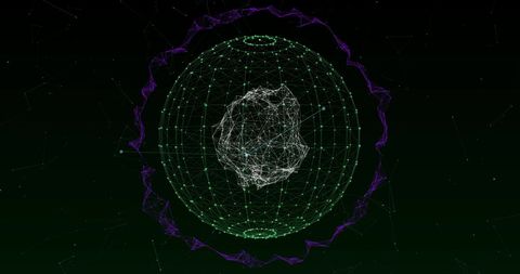 Futuristic Digital Network Sphere with Energy Rings - Download Free Stock Images Pikwizard.com
