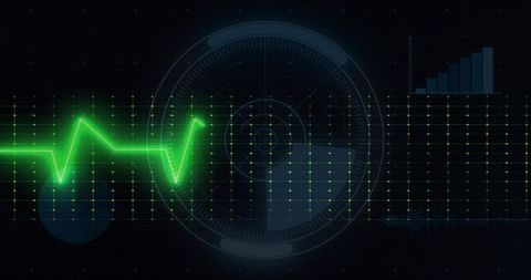 Futuristic Digital Waveform and HUD Display