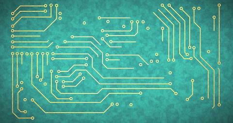 Gold Circuit Paths on Blue Background for Tech Design - Download Free Stock Images Pikwizard.com
