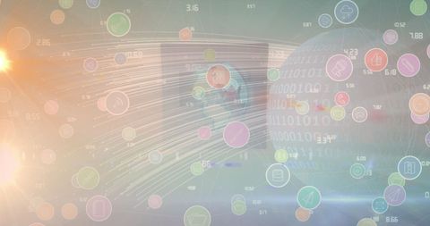 Global Digital Interface with Business Icons and Light Effects - Download Free Stock Images Pikwizard.com