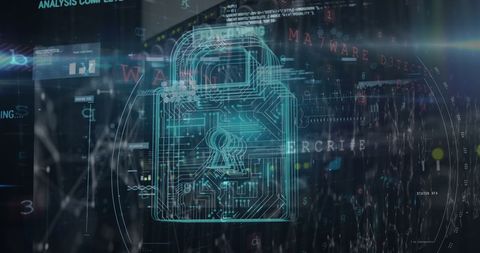 digital security concept with padlock and programming codes - Download Free Stock Images Pikwizard.com