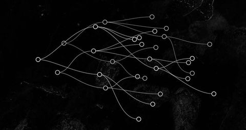 Futuristic Network Connections on Black Background