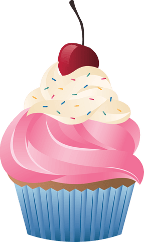 digital cupcake with colorful icing and cherry on transparent background - Download Free Stock Videos Pikwizard.com