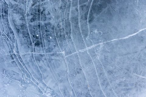 Abstract Textural Patterns on Frozen Ice Surface