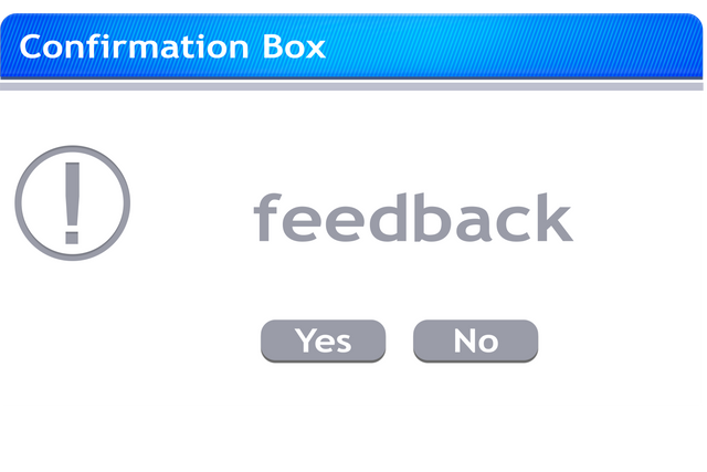 PNG image showing a digital confirmation box with 'feedback' text on an isolated, transparent background. Suitable for web designers and developers to use in creating online customer feedback interfaces. Perfect for illustrating digital business communication, informing users, or enhancing UX design demos or prototypes. Can be used in presentations, marketing materials, and instructional contexts.