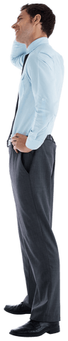 transparent side view of thoughtful businessman touching head - Download Free Stock Videos Pikwizard.com