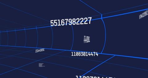 Futuristic Digital Tunnel with Flowing Data Codes