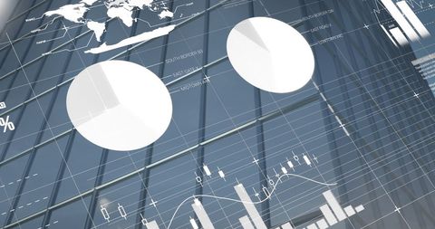 Financial Data Visualization on Glass Office Facade - Download Free Stock Images Pikwizard.com
