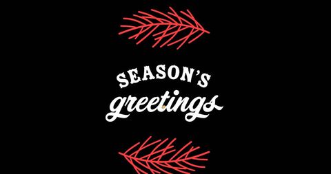 Season's Greetings Text with Christmas Fir Branch Design