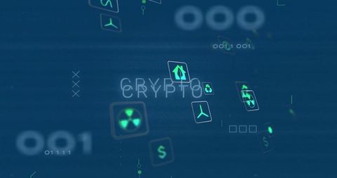 Blockchain Future Concept with Digital Icons and Codes