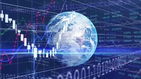 Global Financial Data Analytics with World Earth Background