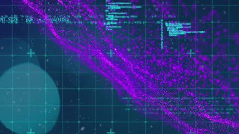 Dynamic Digital Data Flow on Futuristic Interface Background