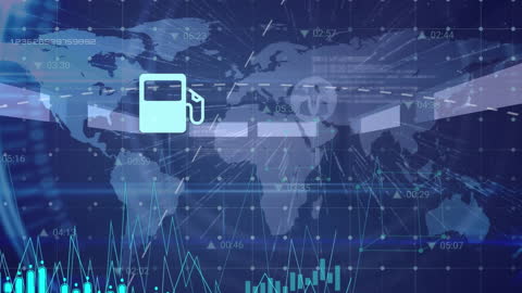 Global Financial Analysis with World Map and Data Graphs