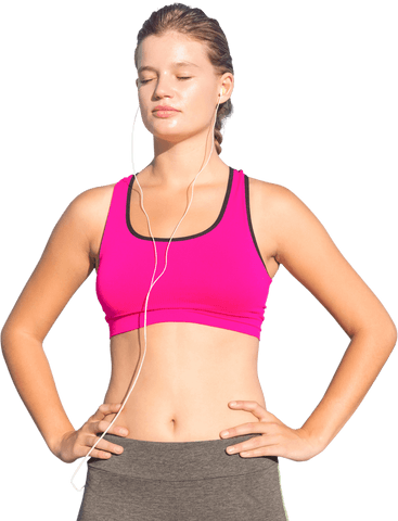 Confident Woman in Activewear on Transparent Background