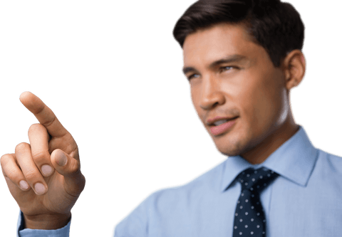 Confident Businessman Using Transparent Touch Interface - Download Free Stock Videos Pikwizard.com