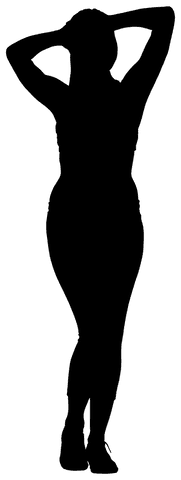 Silhouette of woman relaxing on transparent background