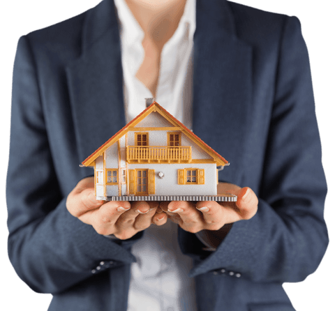 businesswoman holding miniature house model transparent background - Download Free Stock Videos Pikwizard.com