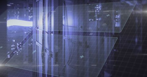 Abstract Data Visualization in Modern Server Room - Download Free Stock Images Pikwizard.com