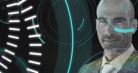 Futuristic Businessman with Virtual Network Interface