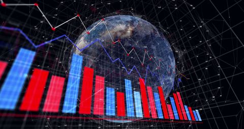 Global Networking and Statistical Data Visualization - Download Free Stock Images Pikwizard.com