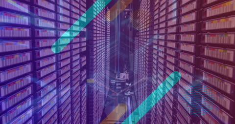 Futuristic Neon Tunnel in Modern Data Center