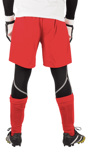 Back view transparent male footballer in sport outfit