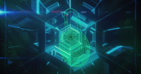 Biometric Padlock Securing Digital Data Networks - Download Free Stock Images Pikwizard.com