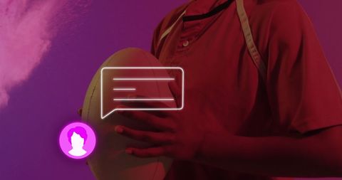 Female Rugby Player With Digital Interface Overlay