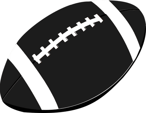 Black football vector with 3d shading on transparent background