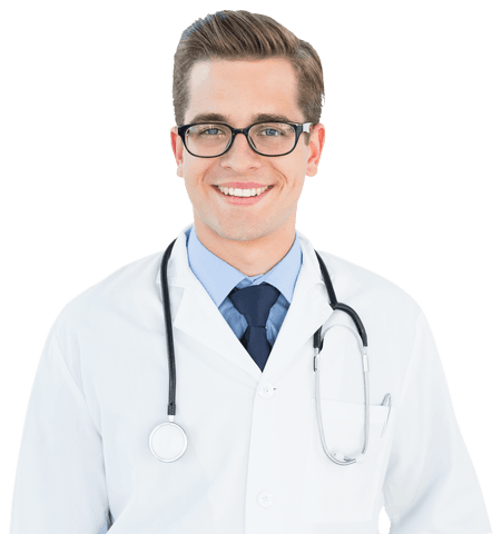smiling doctor wearing glasses with transparent background - Download Free Stock Videos Pikwizard.com