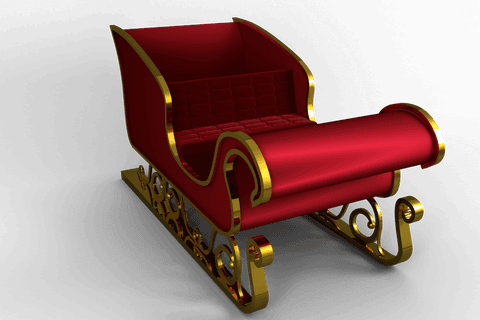 claret santa's sleigh with gold accents on transparent background - Download Free Stock Videos Pikwizard.com