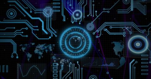 Futuristic Digital Interface with Data Scanning & Processing - Download Free Stock Images Pikwizard.com