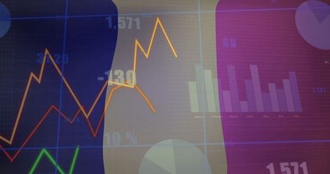 Financial Data Charts Over Belgian Flag Illustrating Global Economy