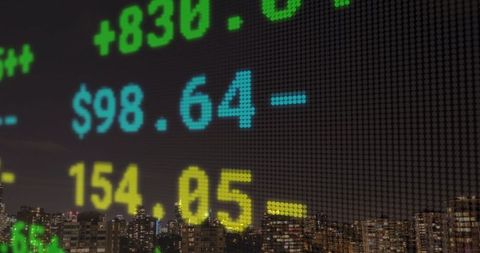 Stock Market Data Overlaying Vibrant Metro Cityscape - Download Free Stock Images Pikwizard.com