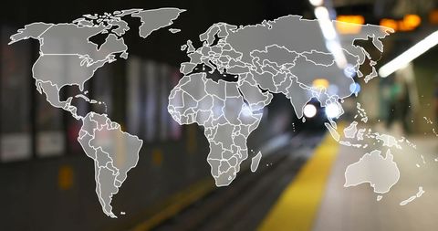Global Connectivity with Blurred Subway Train Background