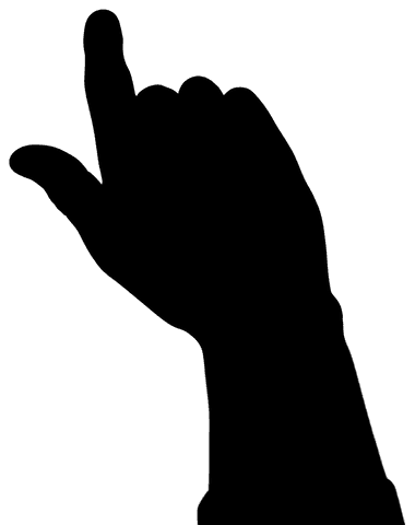 Silhouette Hand Pointing on Transparent Background