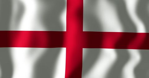 Waving flag of england with red cross