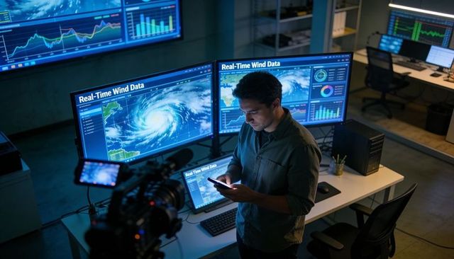 Monitoring real-time cyclone data on multi-screen control room dashboards