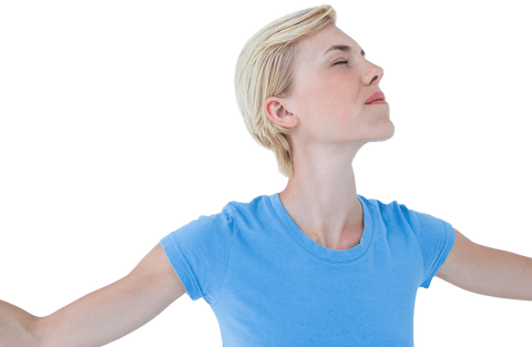 Blonde Woman with Arms Outstretched Transparent Background - Download Free Stock Videos Pikwizard.com