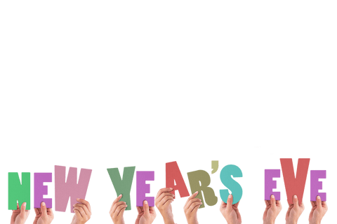 hands holding colorful transparent letters for new year's eve - Download Free Stock Videos Pikwizard.com