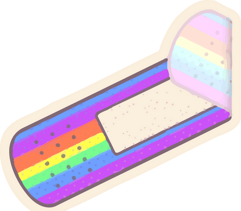 colorful rainbow frosted pastry with bitten corner on transparent background - Download Free Stock Videos Pikwizard.com
