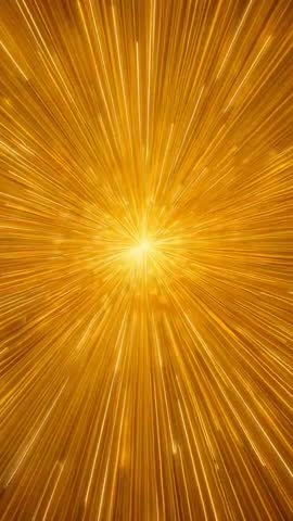 Golden Burst Radiating Streaks and Sparkle Beams Streaming Vertical Motion Loop