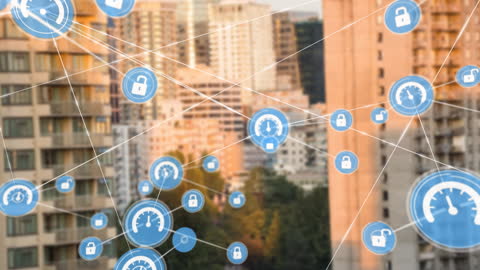 Digital Network Connections Overlay Cityscape Concept