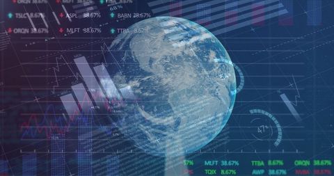 Global Financial Data Over Planet Earth - Download Free Stock Images Pikwizard.com