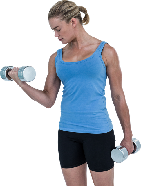 Fit Woman Lifting Dumbbells in Athletic Apparel on Transparent Background - Download Free Stock Videos Pikwizard.com