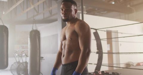 Determined Boxer: Driven Training in a Modern Gym