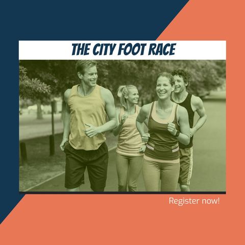 group of friends joyfully running outdoors in city foot race - Download Free Stock Templates Pikwizard.com